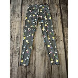 Peanuts Brand Gray Charlie Brown & Friends Leggings Womens Size Medium